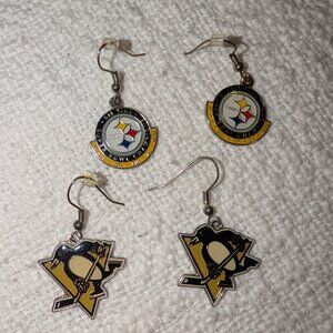 Pittsburgh Penguins & Steelers earrings
